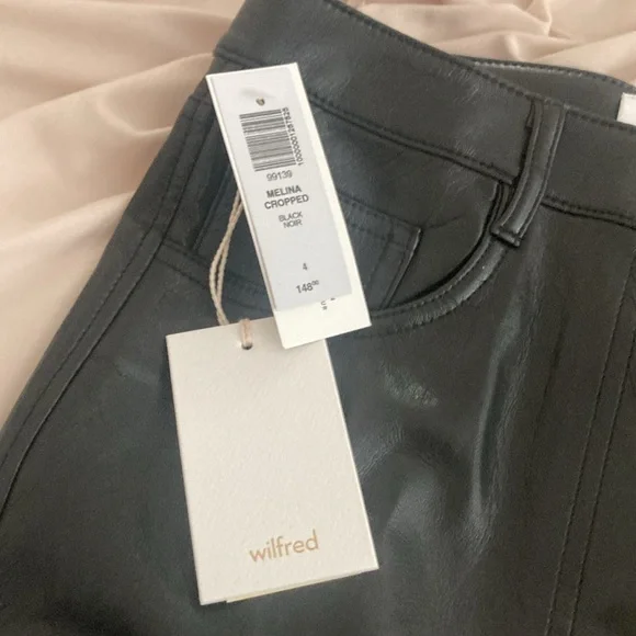 Leather aritzia black crop leather pants - Picture 3 of 5